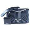 PRADA プラダ 1BD227 ダイアグラム チェーン ショルダー ハンド バッグ SOFT CALF IMPUN NERO2 ブラック系【中古】