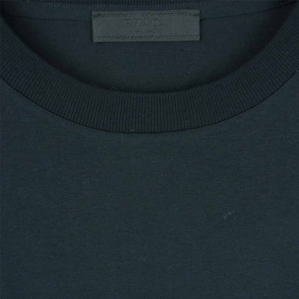 PRADA プラダ UJM492 S181 1206 国内正規品 クルーネック コットン 半袖 Tシャツ ルーマニア製 ブラック系 XL【中古】
