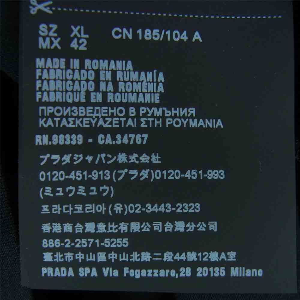 PRADA プラダ UJM492 S181 1206 国内正規品 クルーネック コットン 半袖 Tシャツ ルーマニア製 ブラック系 XL【中古】
