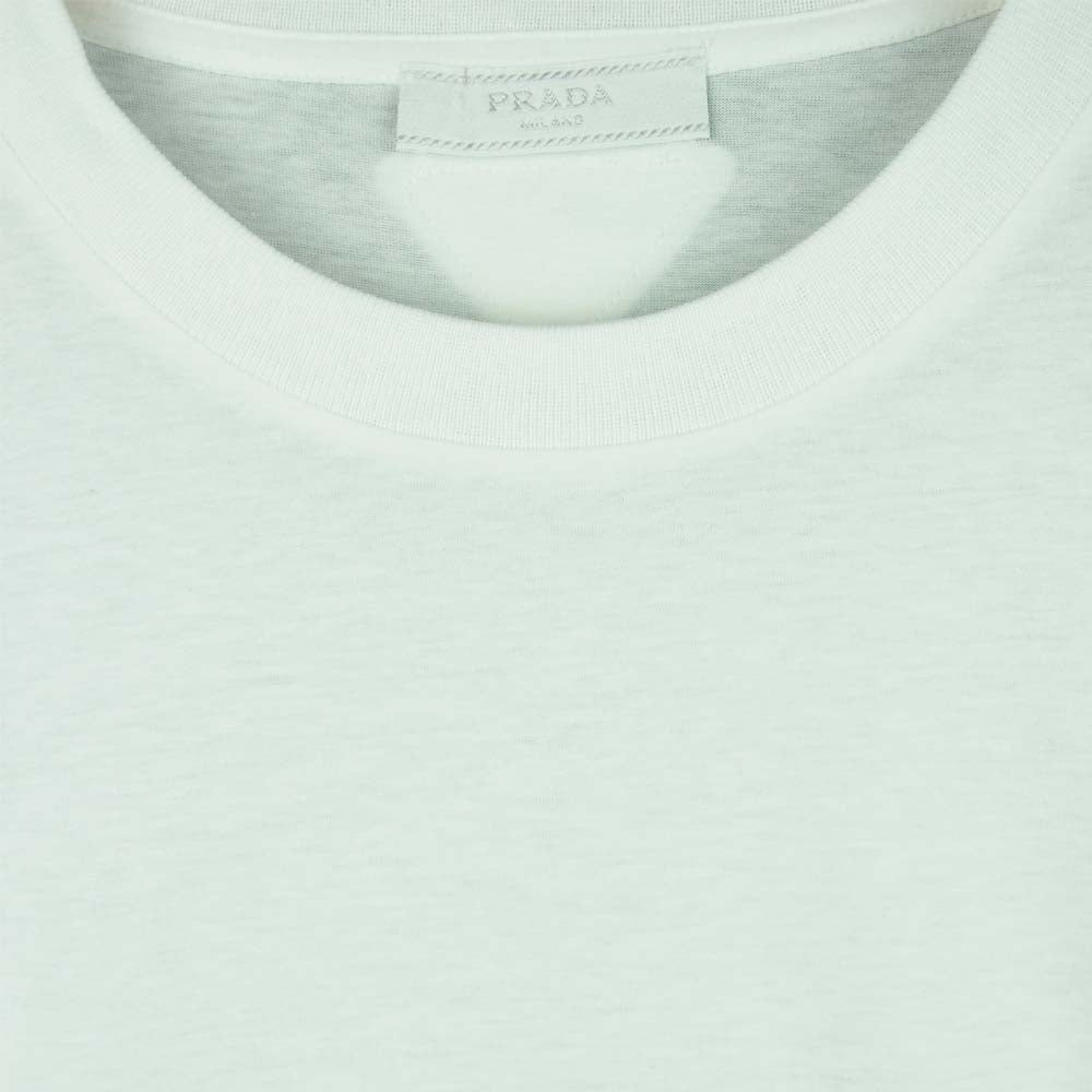 PRADA プラダ UJM492 S181 ILK 国内正規品 クルーネック 半袖 Tシャツ コットン ホワイト系 XL【美品】【中古】