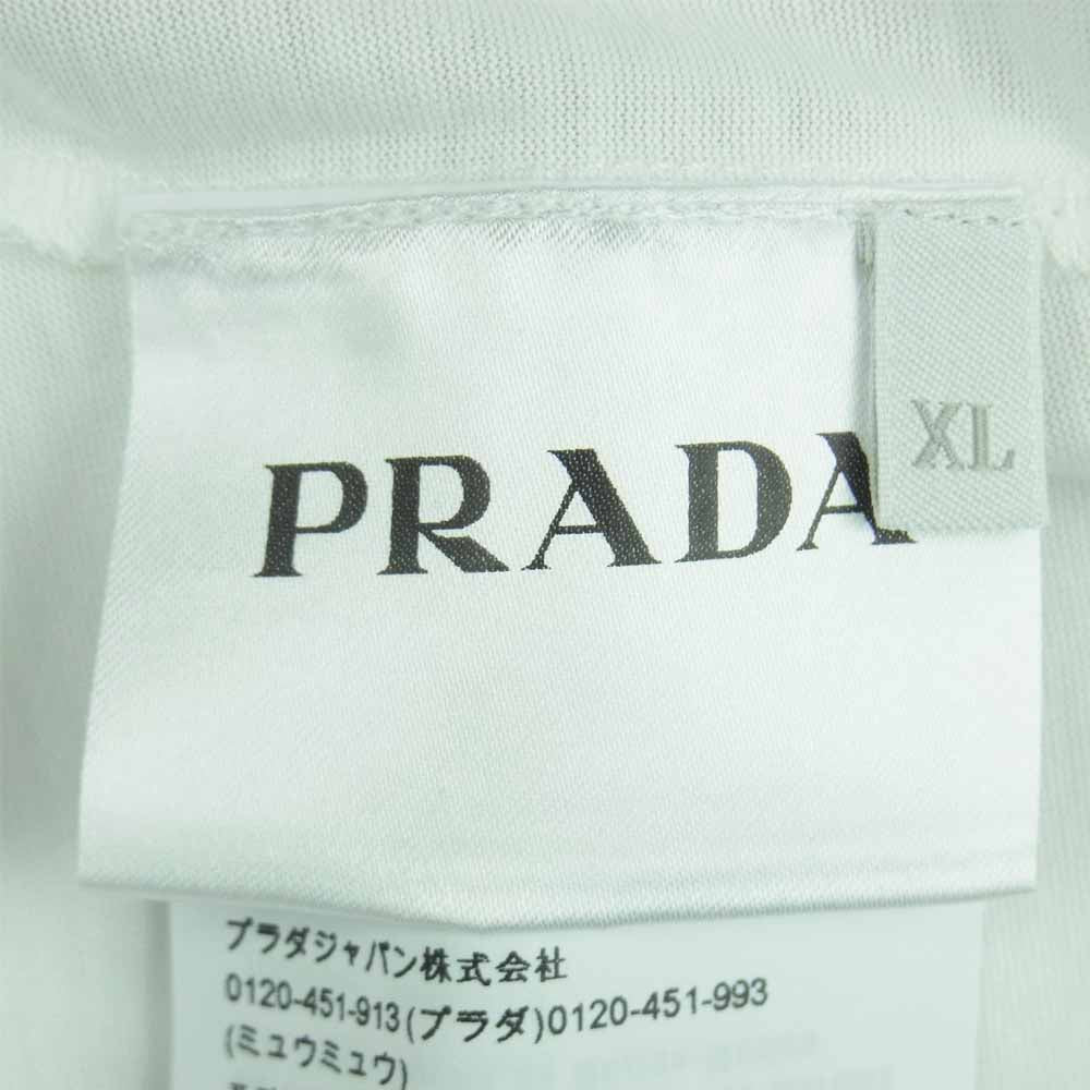 PRADA プラダ UJM492 S181 ILK 国内正規品 クルーネック 半袖 Tシャツ コットン ホワイト系 XL【美品】【中古】