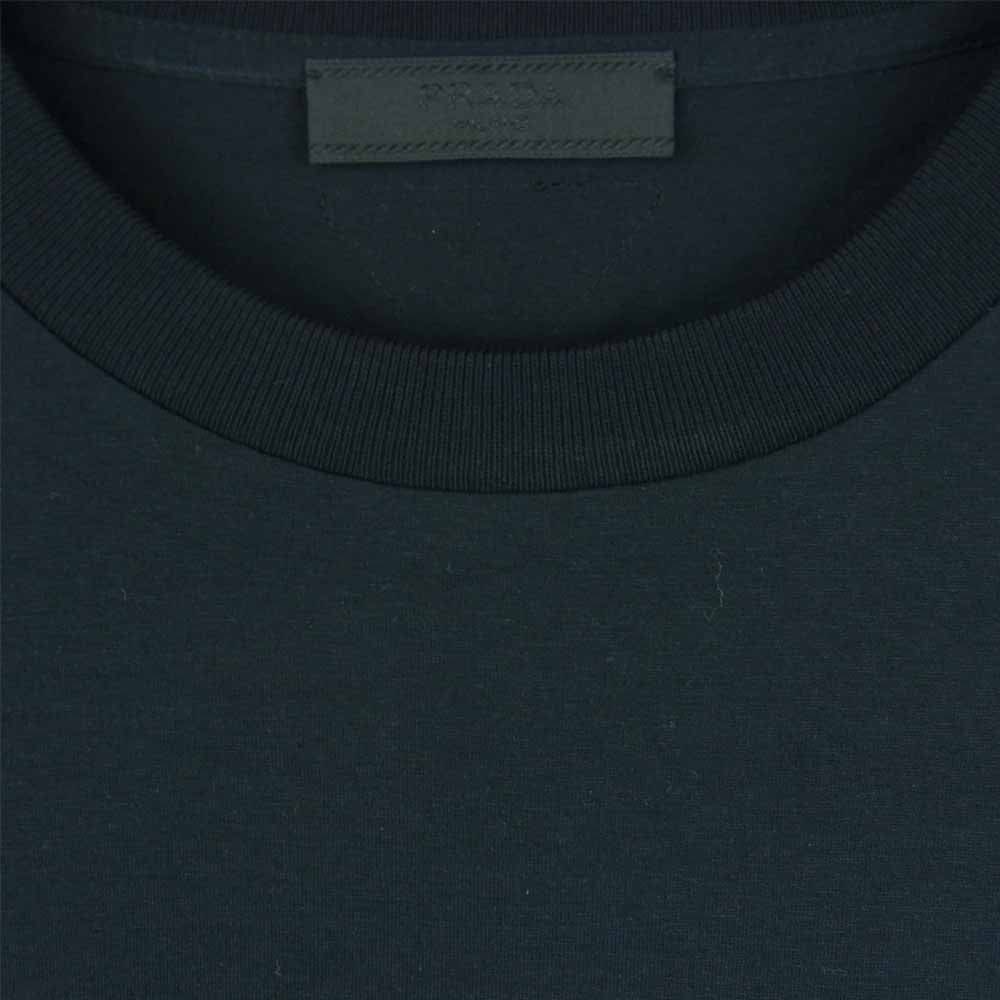 PRADA プラダ UJM492 S181 1206 国内正規品 クルーネック コットン 半袖 Tシャツ ルーマニア製 ブラック系 XL【中古】