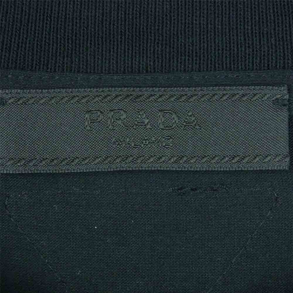 PRADA プラダ UJM492 S181 1206 国内正規品 クルーネック コットン 半袖 Tシャツ ルーマニア製 ブラック系 XL【中古】