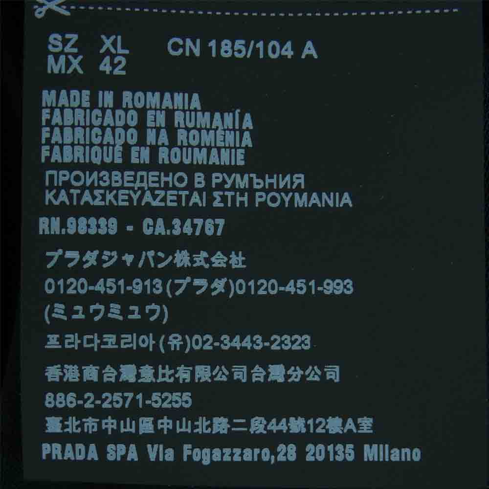 PRADA プラダ UJM492 S181 1206 国内正規品 クルーネック コットン 半袖 Tシャツ ルーマニア製 ブラック系 XL【中古】