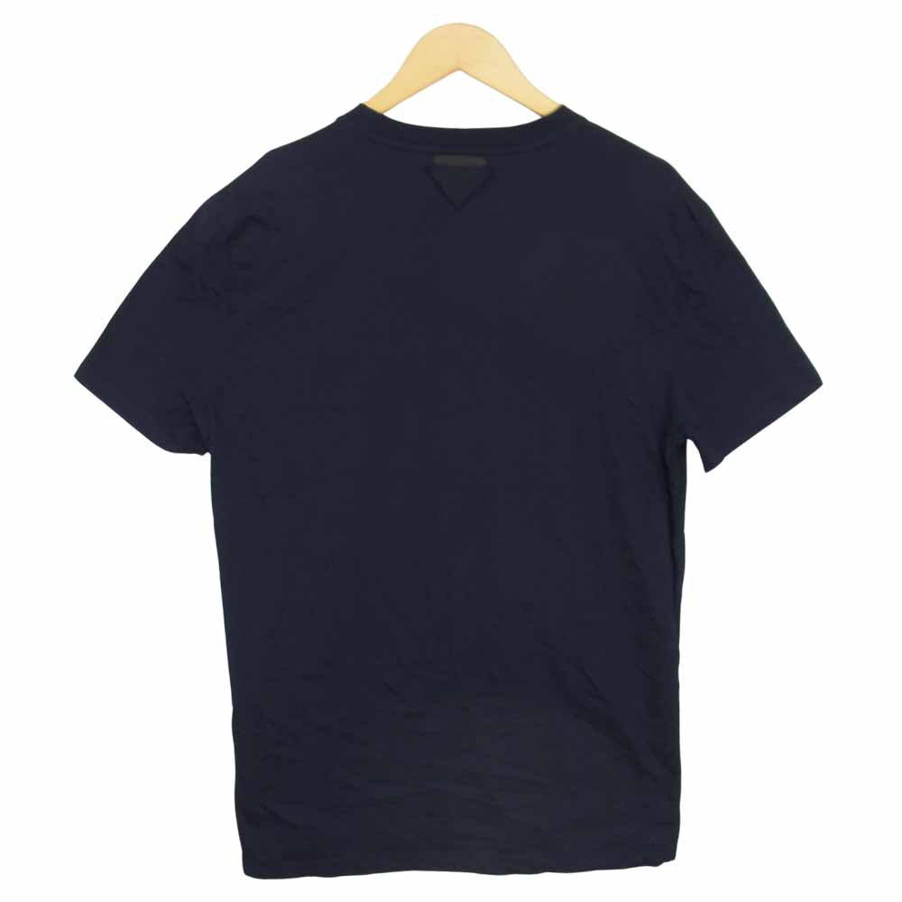 免税 店 価格 PRADAネイビー クルーネック Tシャツ 【公式通販】