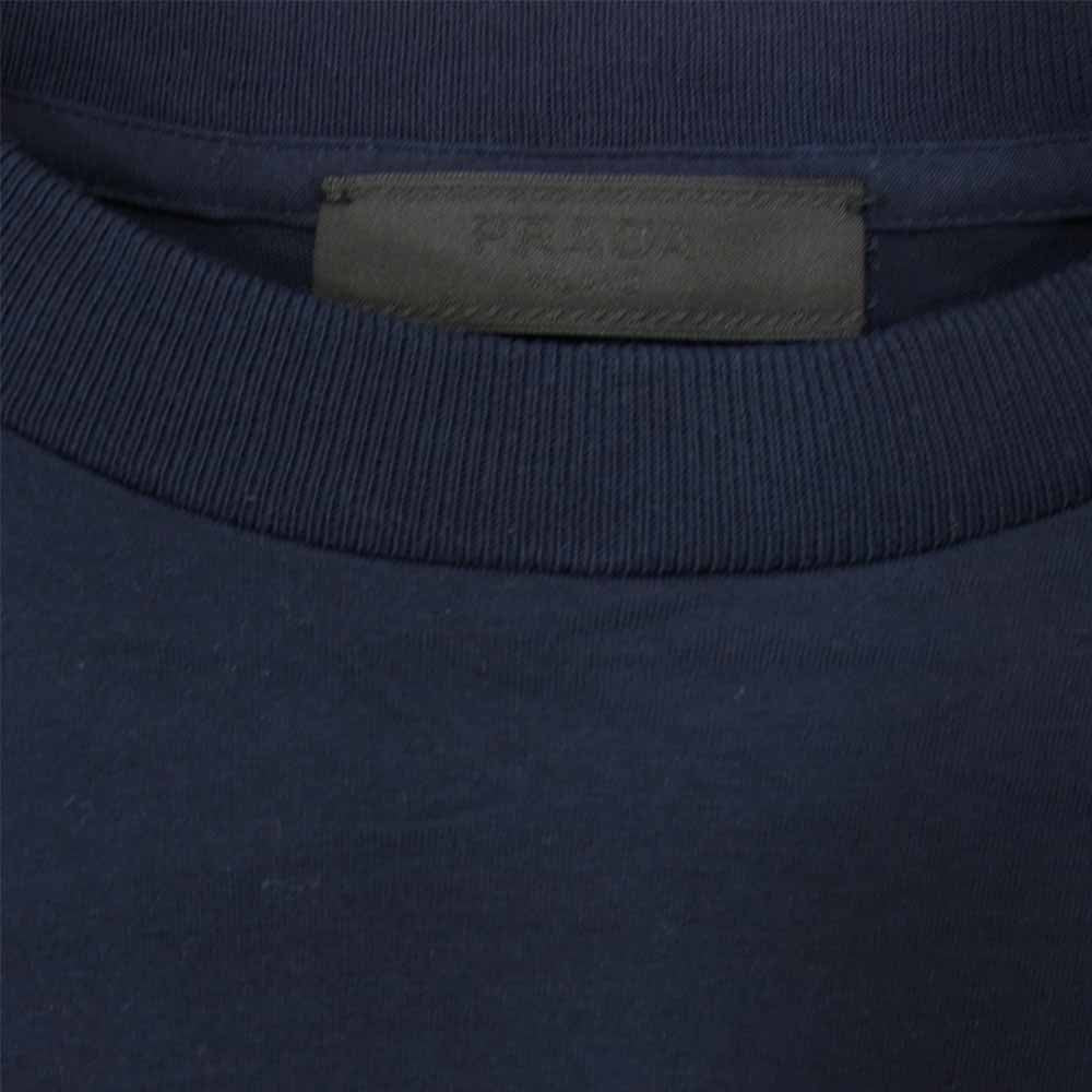 PRADA プラダ UJM492 S181 ILK 国内正規品 クルーネック 半袖 Tシャツ ネイビー ネイビー系 XL【中古】