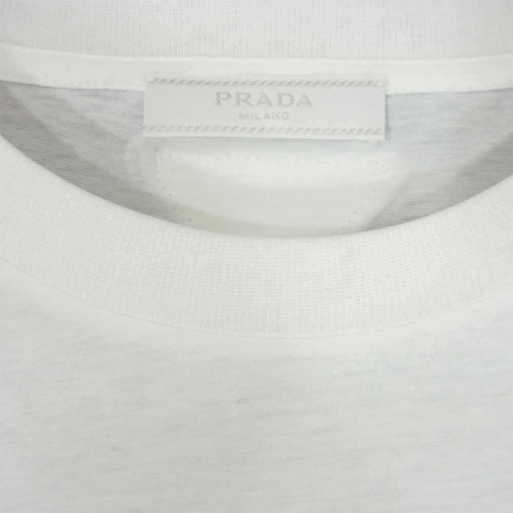 PRADA プラダ UJM492 S181 ILK 国内正規品 クルーネック 半袖 Tシャツ ホワイト ホワイト系 XL【美品】【中古】