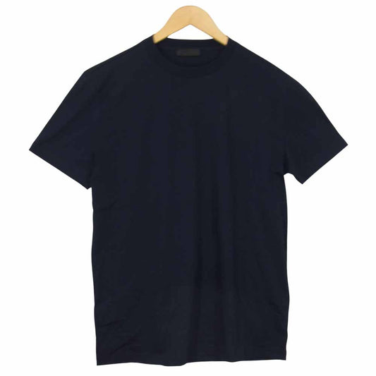 PRADA プラダ UJM492 S181 ILK 国内正規品 クルーネック 半袖 Tシャツ ネイビー ネイビー系 XL【美品】【中古】