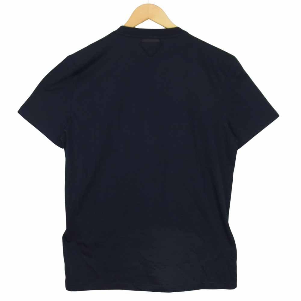 PRADA プラダ UJM492 S181 ILK 国内正規品 クルーネック 半袖 Tシャツ ネイビー ネイビー系 XL【美品】【中古】