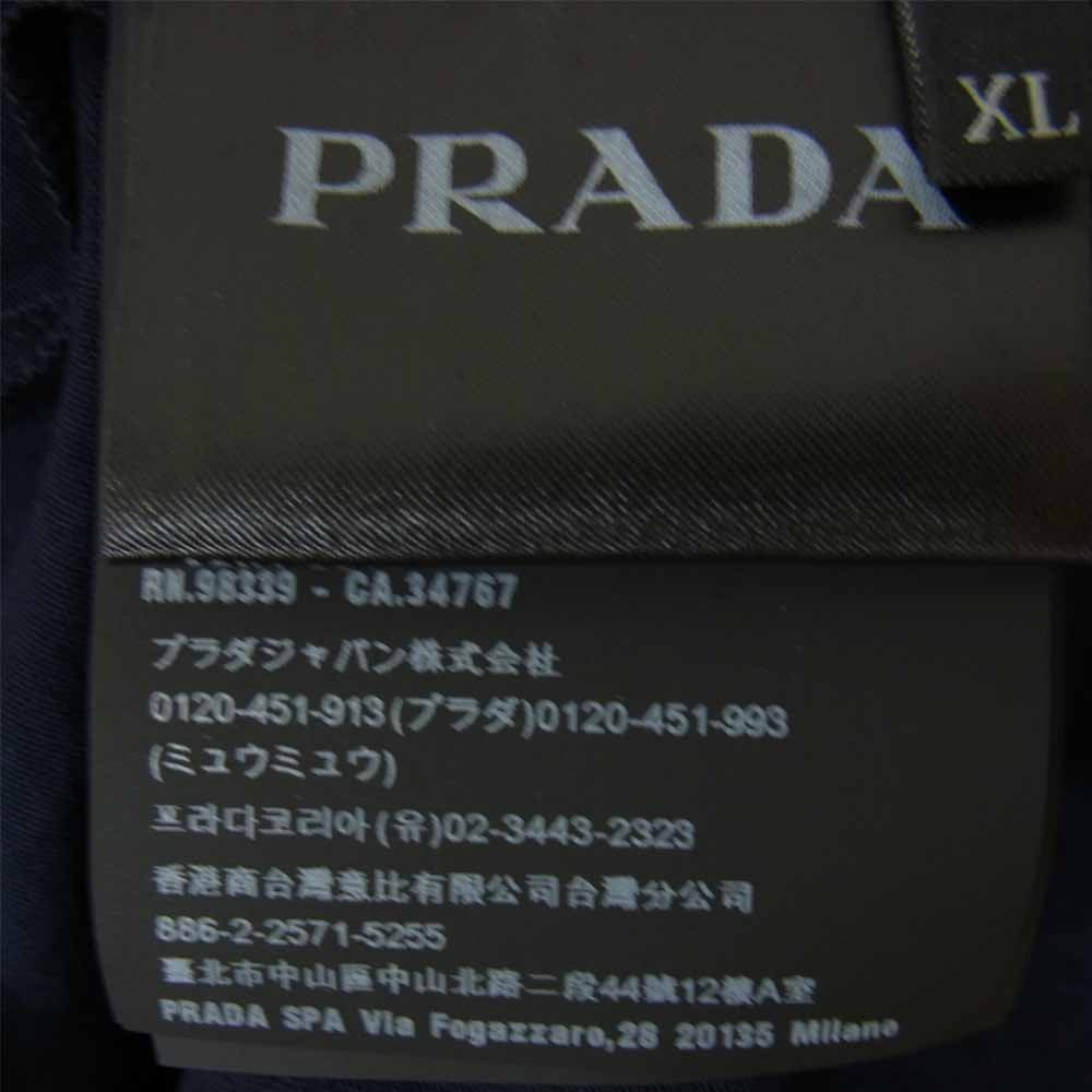 PRADA プラダ UJM492 S181 ILK 国内正規品 クルーネック 半袖 Tシャツ ネイビー ネイビー系 XL【美品】【中古】
