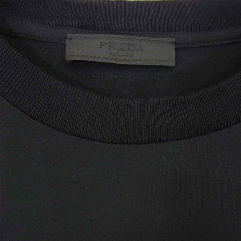 PRADA プラダ UJM492 S181 1206 国内正規品 クルーネック 半袖 Tシャツ ブラック ブラック系 XL【中古】