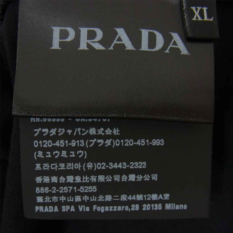 PRADA プラダ UJM492 S181 1206 国内正規品 クルーネック 半袖 Tシャツ ブラック ブラック系 XL【中古】