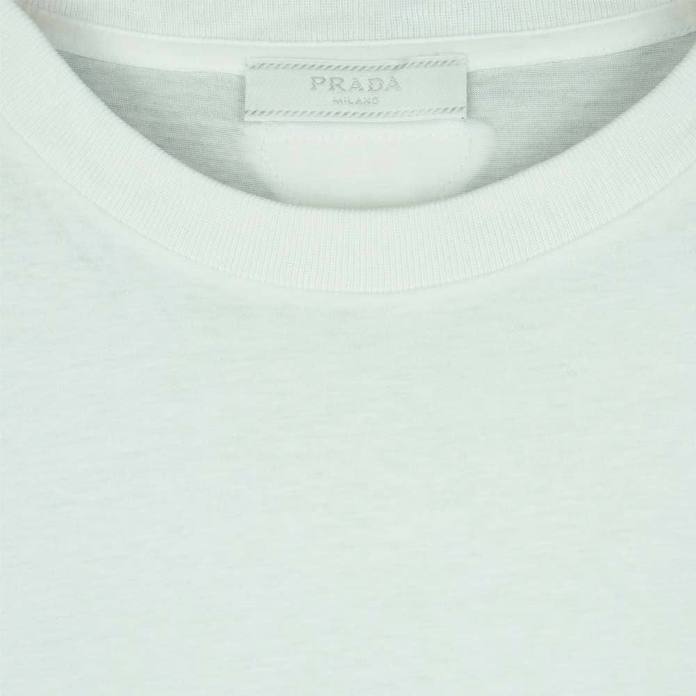 PRADA プラダ UJM492 S181 ILK 国内正規品 クルーネック 半袖 Tシャツ コットン ホワイト系 XL【中古】