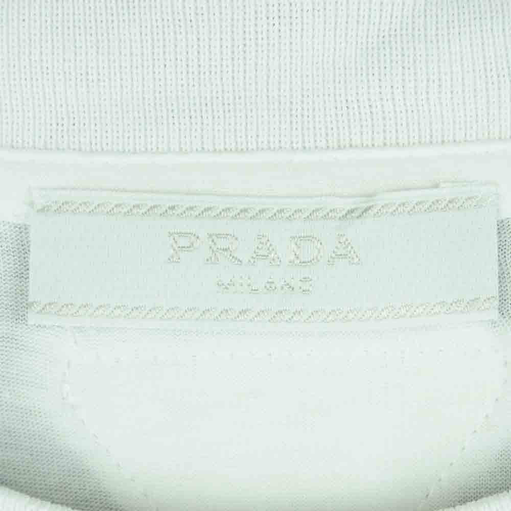 PRADA プラダ UJM492 S181 ILK 国内正規品 クルーネック 半袖 Tシャツ コットン ホワイト系 XL【中古】