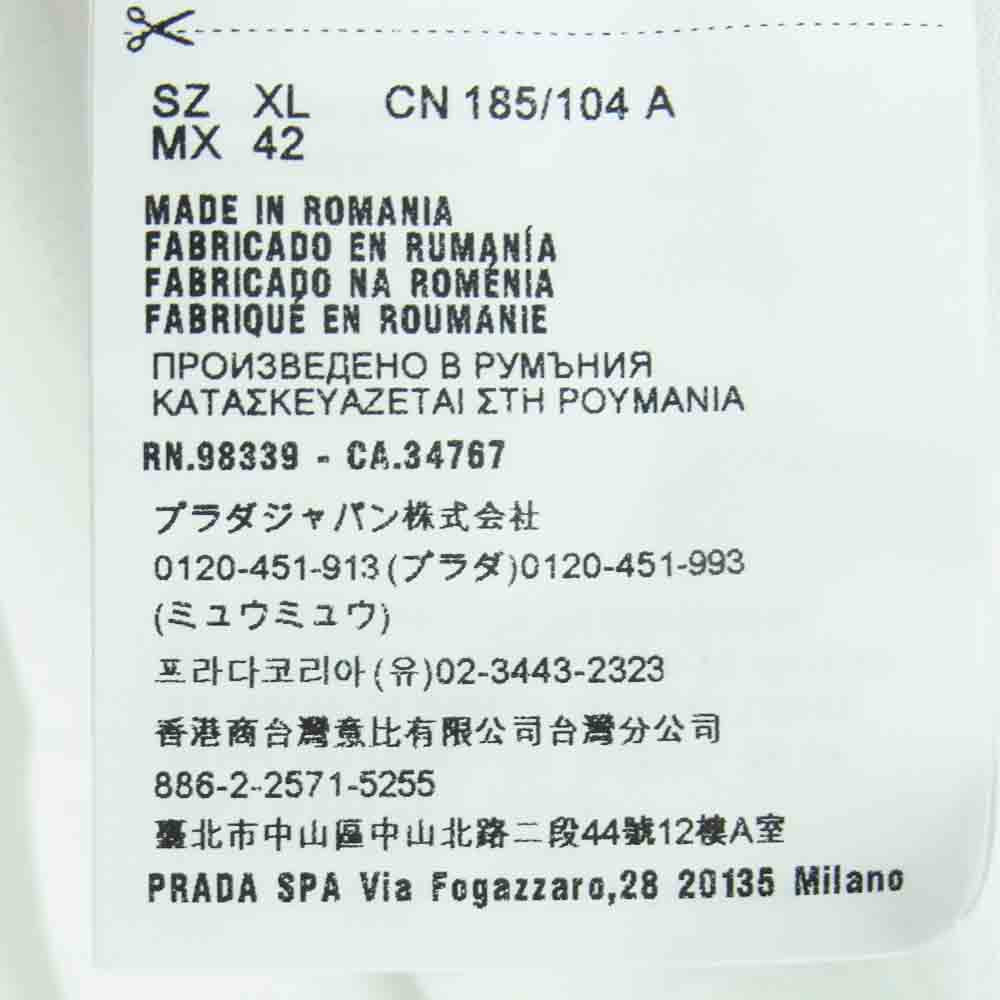 PRADA プラダ UJM492 S181 ILK 国内正規品 クルーネック 半袖 Tシャツ コットン ホワイト系 XL【中古】