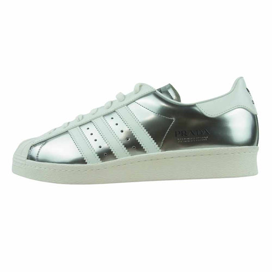 PRADA プラダ FX4546 adidas アディダス superstar スーパースター スニーカー シルバー系 28.5cm【新古品】【未使用】【中古】