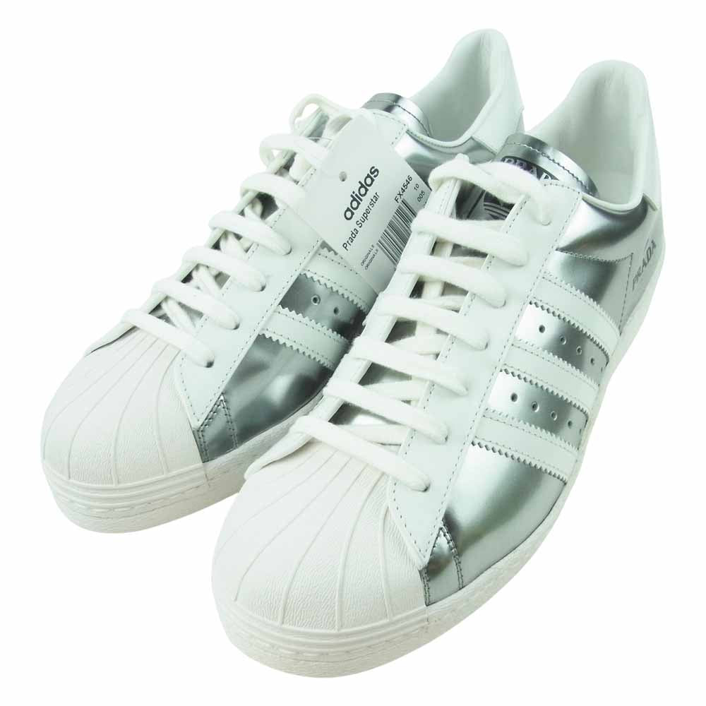 PRADA プラダ FX4546 adidas アディダス superstar スーパースター スニーカー シルバー系 28.5cm【新古品】【未使用】【中古】