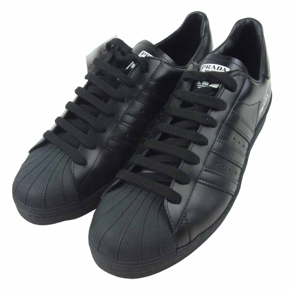 PRADA プラダ FW6679 adidas アディダス superstar スーパースター スニーカー ブラック系 29cm【新古品】【未使用】【中古】