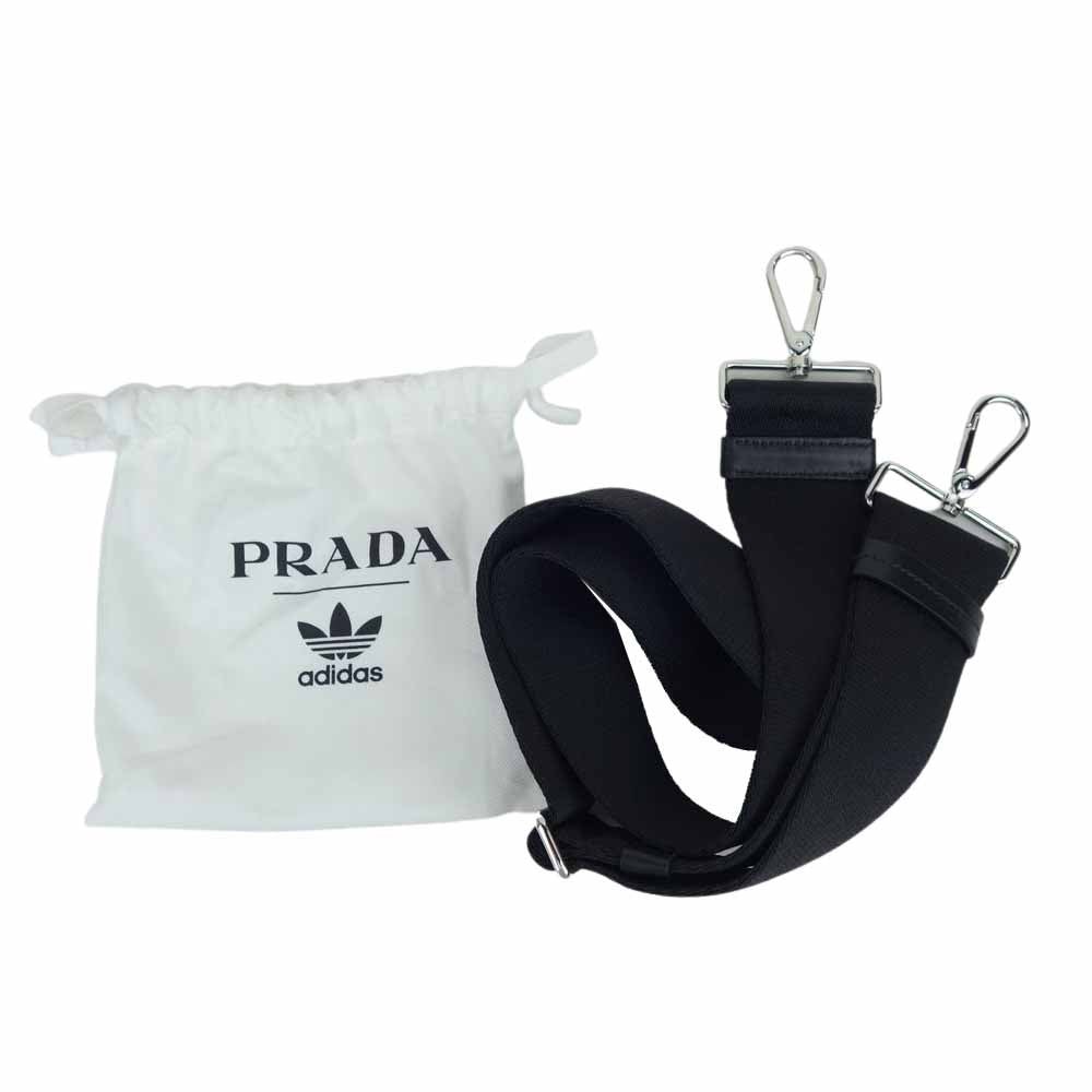 PRADA プラダ 1BB074 × adidas アディダス CITY CALF 世界700個限定 レザー ボストン バッグ ホワイト系【美品】【中古】