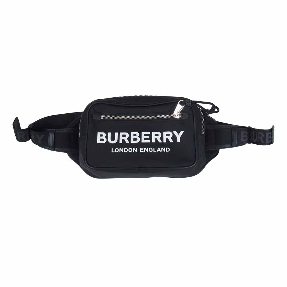 BURBERRY バーバリー ロゴ ナイロン クロス ボディバッグ ブラック系【美品】【中古】