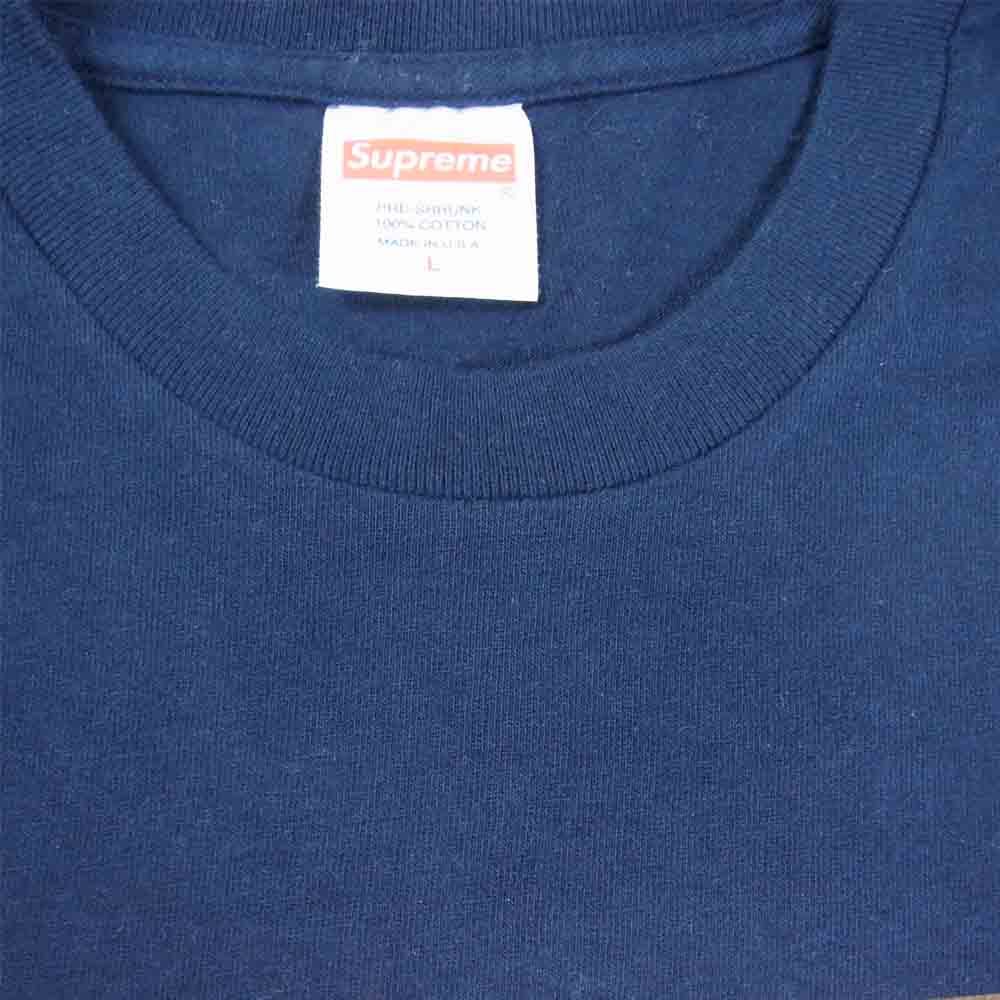 Supreme シュプリーム 15SS gold tooth tee 半袖 コットン USA製 Tシャツ ネイビー系 L【中古】