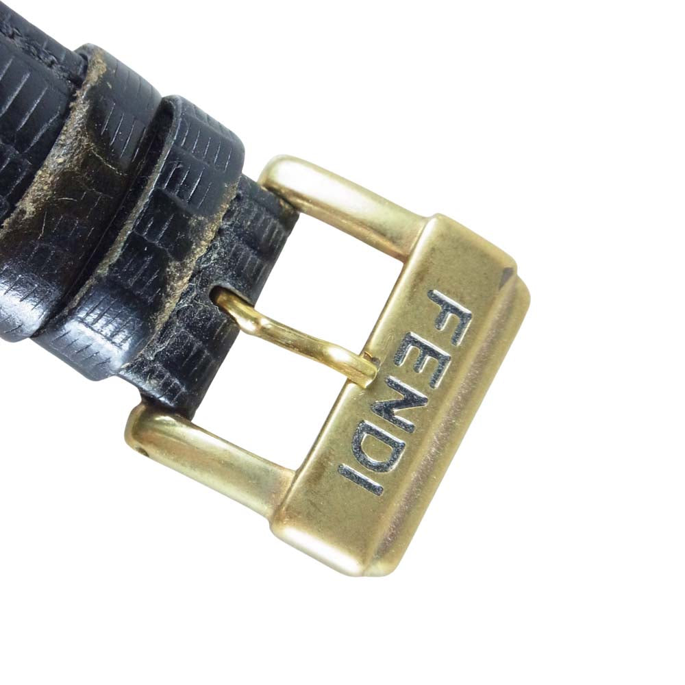 FENDI フェンディ 300J クオーツ 腕時計 053-899 ウォッチ ゴールド×ブラック系【中古】