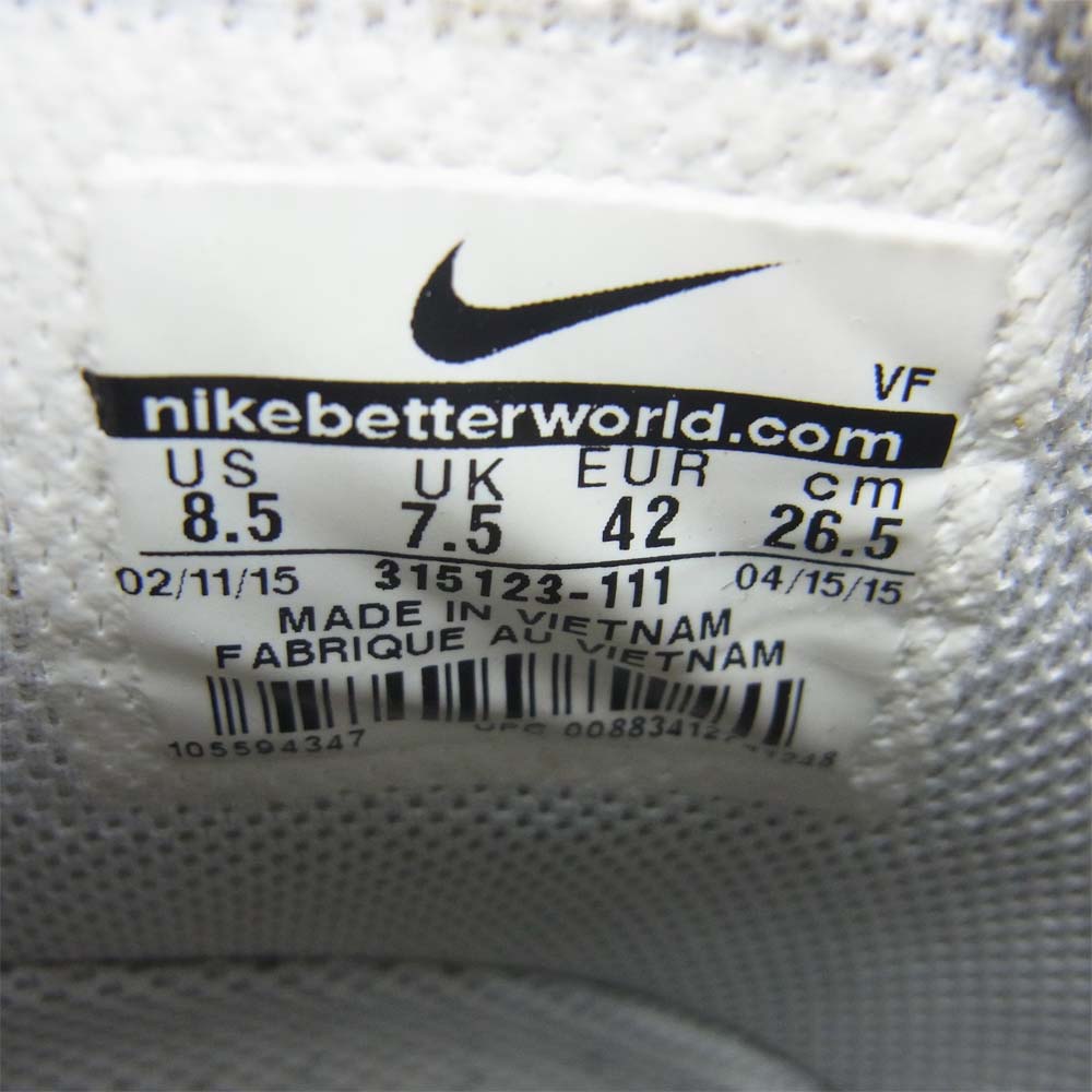 NIKE ナイキ 315123-111 AIR FORCE 1 MID エアフォース ワン ミッド スニーカー ホワイト系 26.5cm【中古】