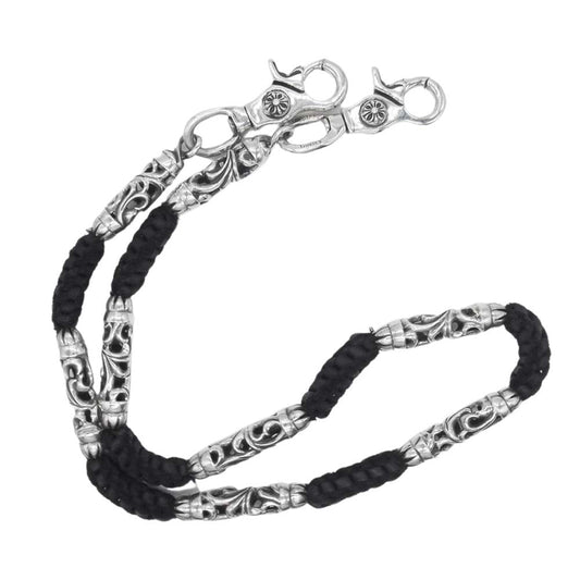 CHROME HEARTS クロムハーツ（原本無） 2クリップ ロング OTC ローラー ウォレット チェーン ブラック系【中古】