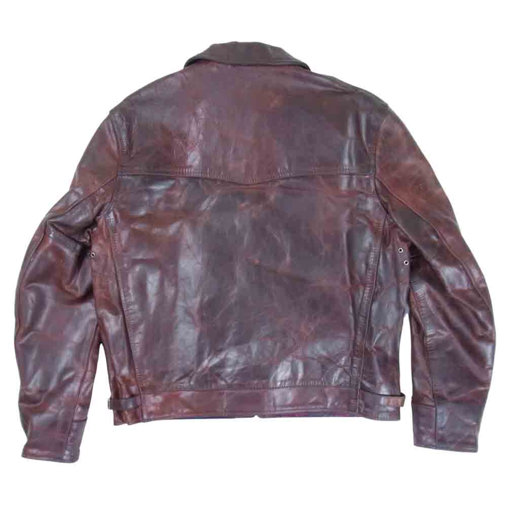 AERO LEATHER エアロレザー ハイウェイマン ホースハイド シングル レザー ライダース ジャケット ブラウン系 38【中古】