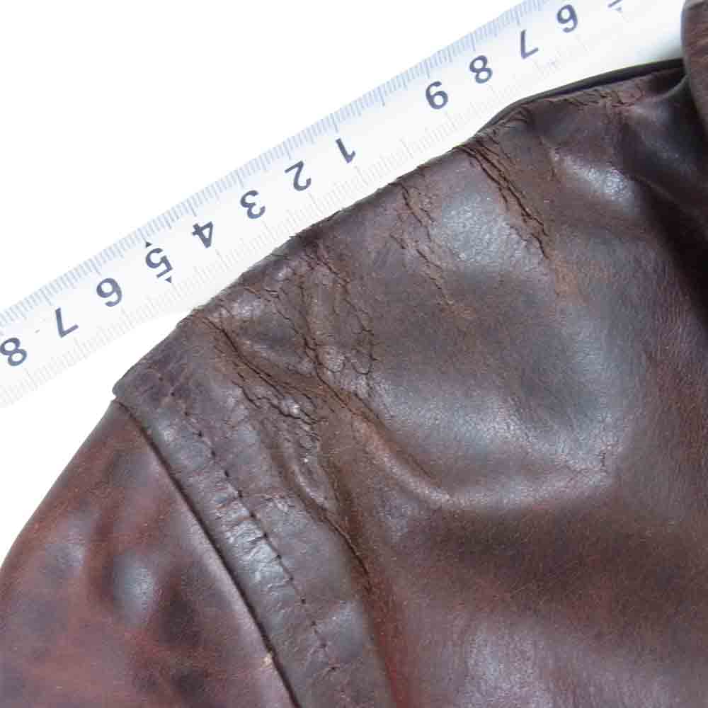 AERO LEATHER エアロレザー ハイウェイマン ホースハイド シングル レザー ライダース ジャケット ブラウン系 38【中古】