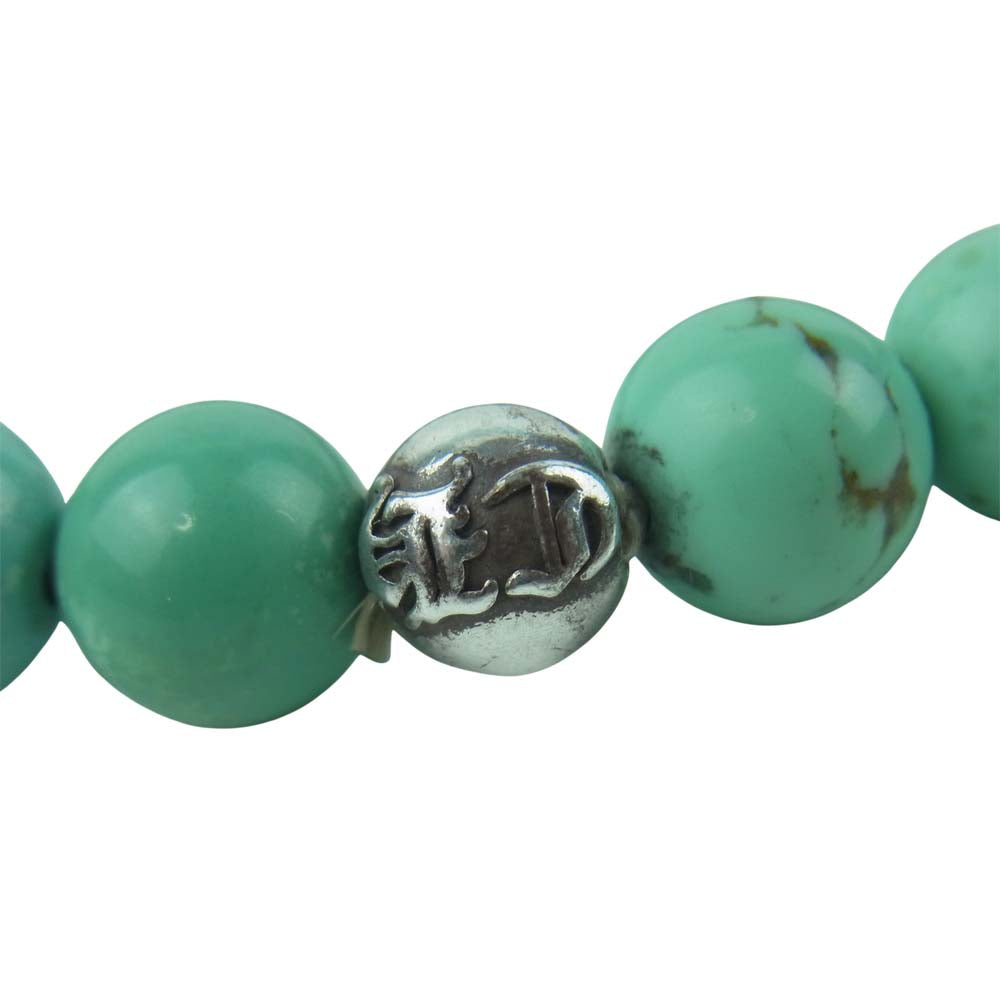 CHROME HEARTS クロムハーツ（原本有） BEAD 8mm クロスボール ビーズ ブレスレット グリーン系【中古】