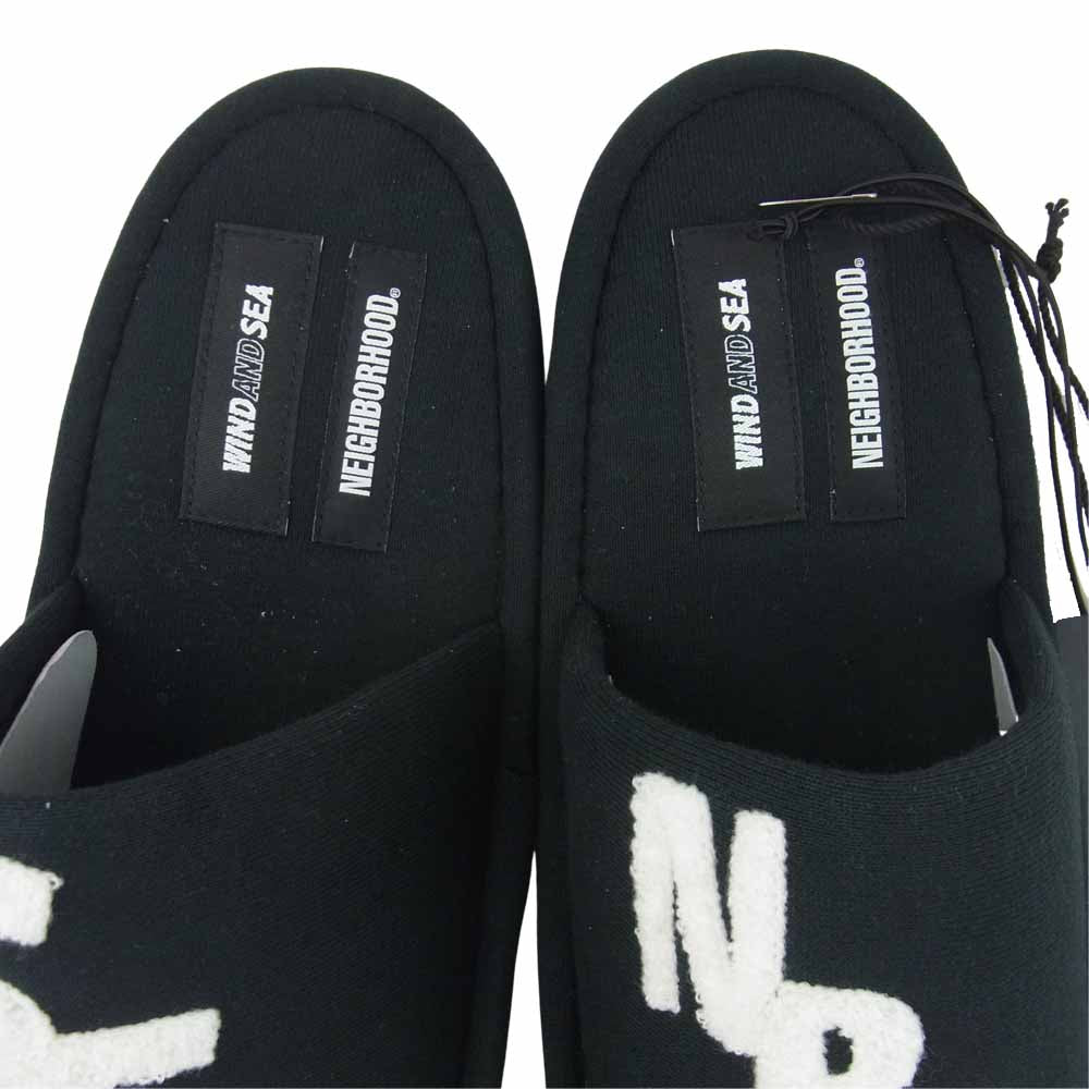 NEIGHBORHOOD ネイバーフッド 21SS 211ELWSN-AC05S WIND AND SEA ウィンダンシー NHWDS / C-SLIPPER スリッパ ブラック系 F【新古品】【未使用】【中古】