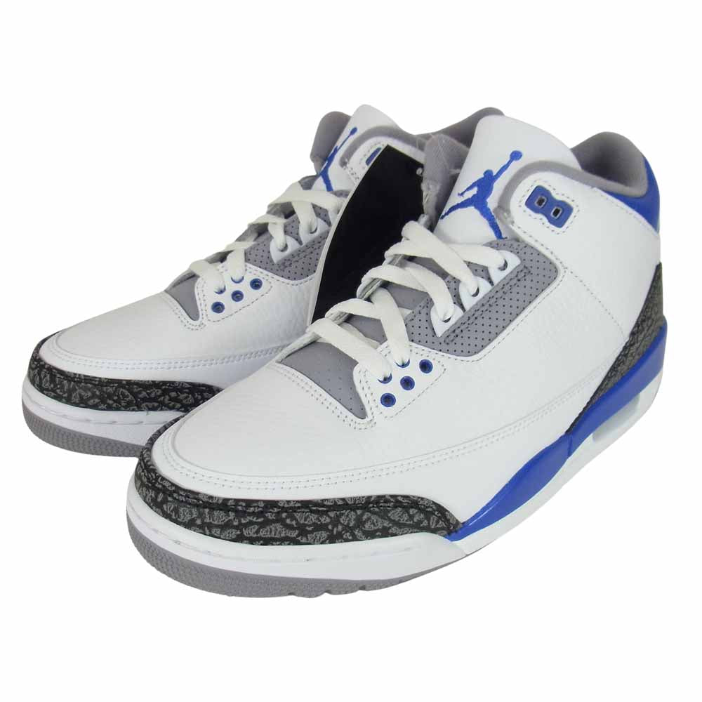 NIKE ナイキ CT8532 145 AIR JORDAN 3 Racer Blue エア ジョーダン 3 レトロ レーサーブルー ホワイト系 26.5cm【新古品】【未使用】【中古】