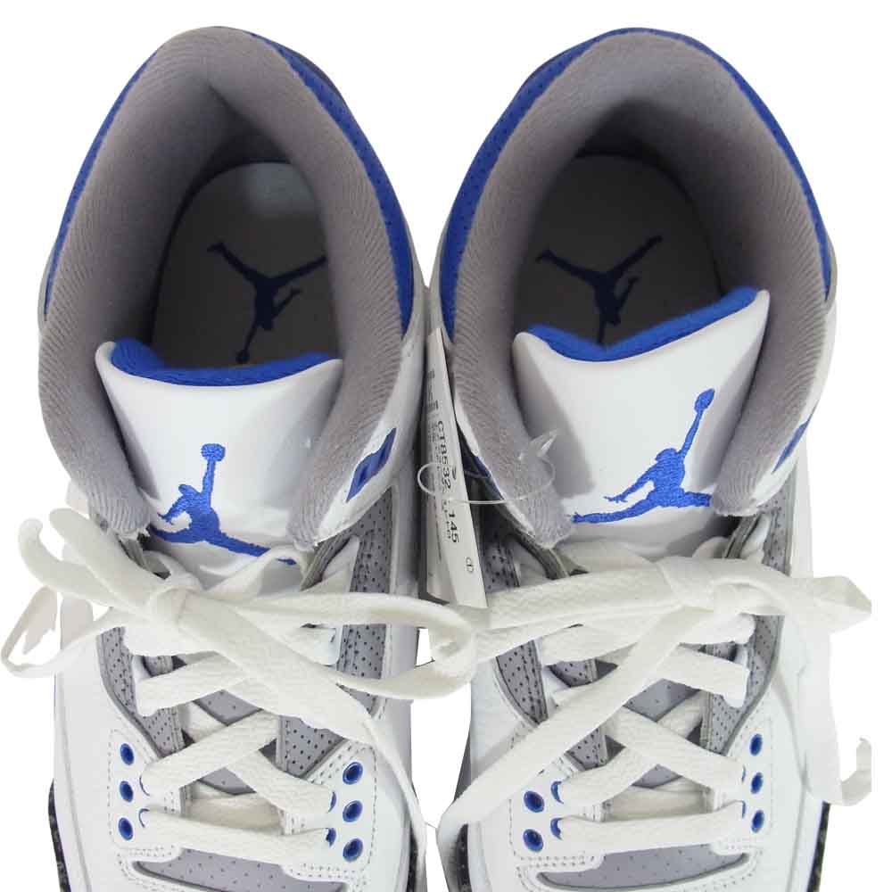 NIKE ナイキ CT8532 145 AIR JORDAN 3 Racer Blue エア ジョーダン 3 レトロ レーサーブルー ホワイト系 26.5cm【新古品】【未使用】【中古】