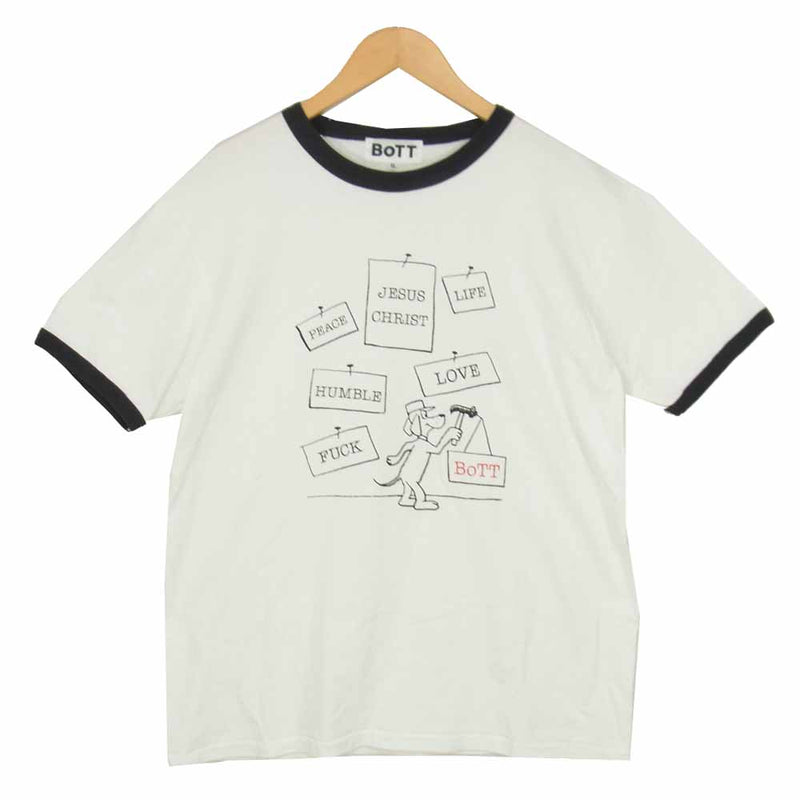 ボット プリント Tシャツ ホワイト系 XL【美品】【中古】