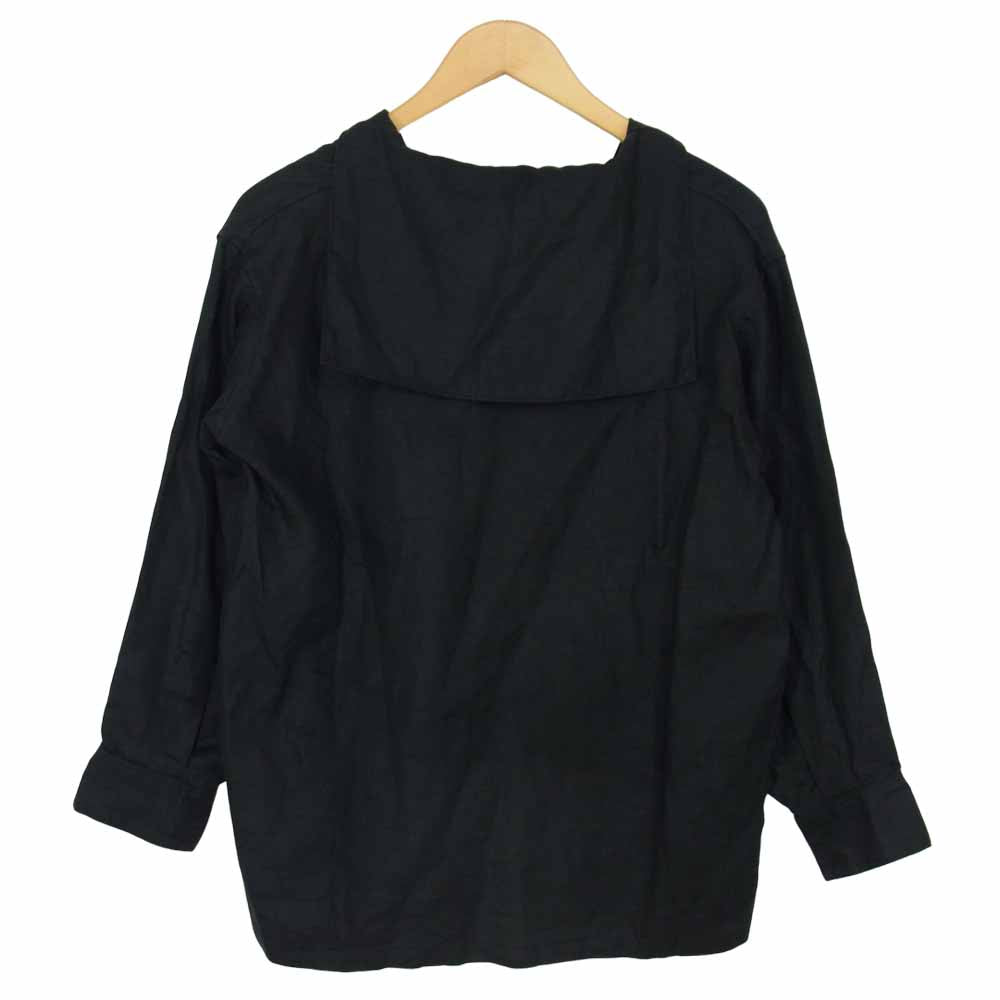 ヤングアンドオルセン YO2101-SH002 LINEN TWILL SAILOR SHIRT リネンツイル セーラーカラー プルオーバーシャツ ブラック系 W【中古】