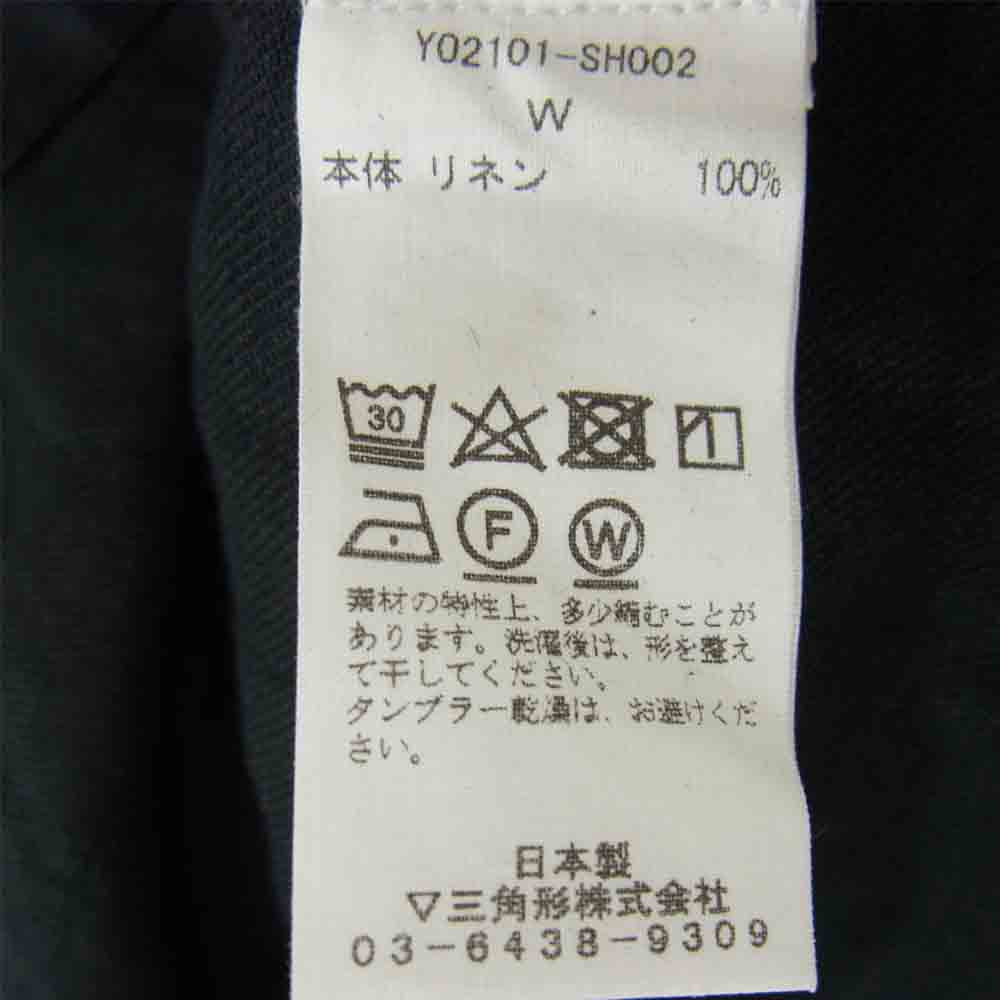 ヤングアンドオルセン YO2101-SH002 LINEN TWILL SAILOR SHIRT リネンツイル セーラーカラー プルオーバーシャツ ブラック系 W【中古】