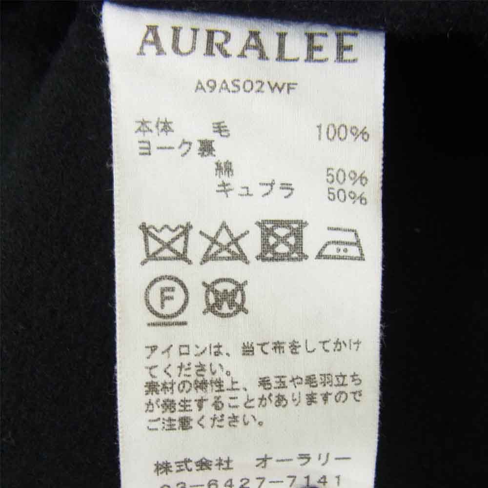 AURALEE オーラリー 19AW A9AS02WF super soft wool flannel zip shirts ウール フランネル ジップ シャツ ブラック系 3【中古】