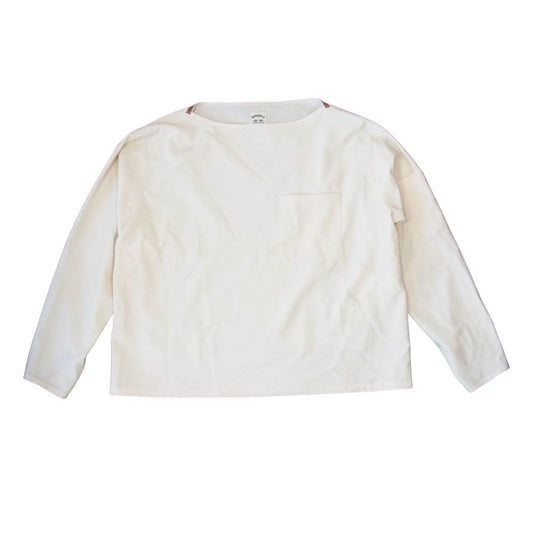 SUNSEA サンシー 21SS 21S19 SNM-BLUE w/耳 BOAT-NECK SHIRT スーパーナイスマテリアル ボートネック カットソー オフホワイト系 2【美品】【中古】