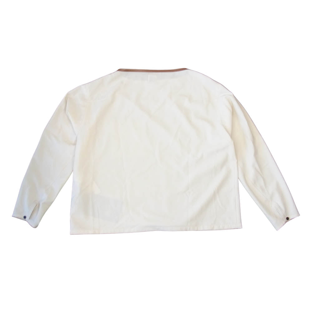 SUNSEA サンシー 21SS 21S19 SNM-BLUE w/耳 BOAT-NECK SHIRT スーパーナイスマテリアル ボートネック カットソー オフホワイト系 2【美品】【中古】
