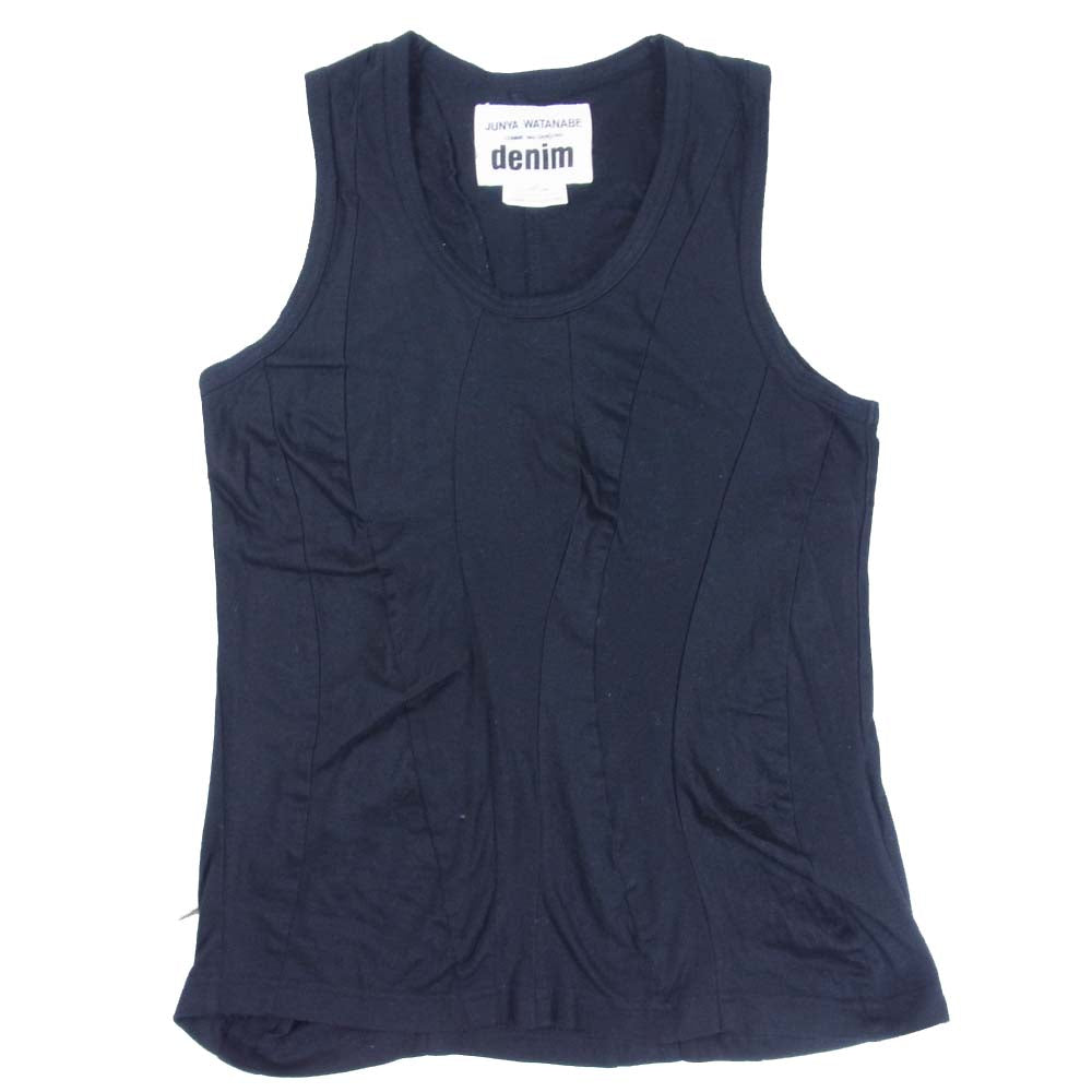JUNYA WATANABE COMME des GARCONS ジュンヤワタナベコムデギャルソン AD2015 XQ-T004 denim 切替 デザイン タンクトップ ブラック系 S【中古】