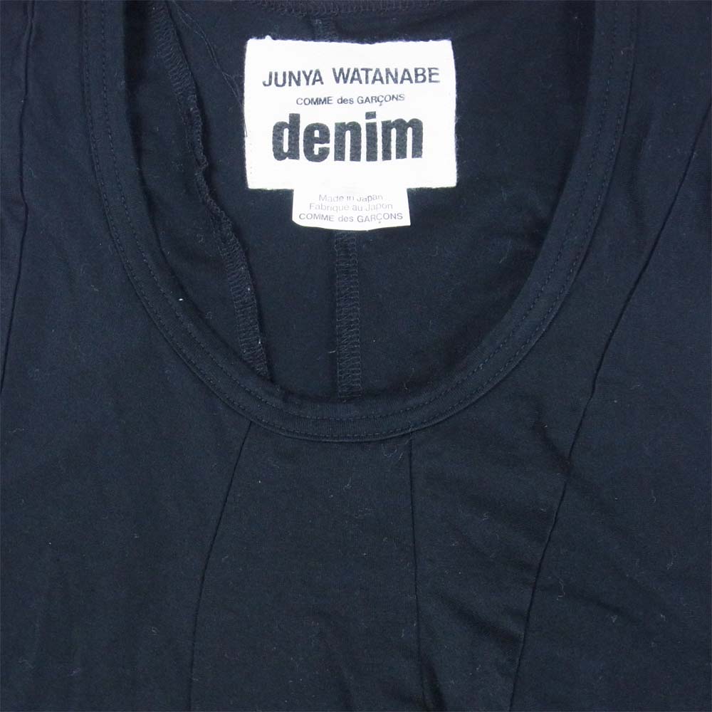 JUNYA WATANABE COMME des GARCONS ジュンヤワタナベコムデギャルソン AD2015 XQ-T004 denim 切替 デザイン タンクトップ ブラック系 S【中古】