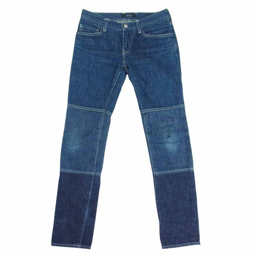 UNDERCOVER アンダーカバー イナズマ 刺繍 切替 デニム スキニー パンツ インディゴブルー系 1【中古】