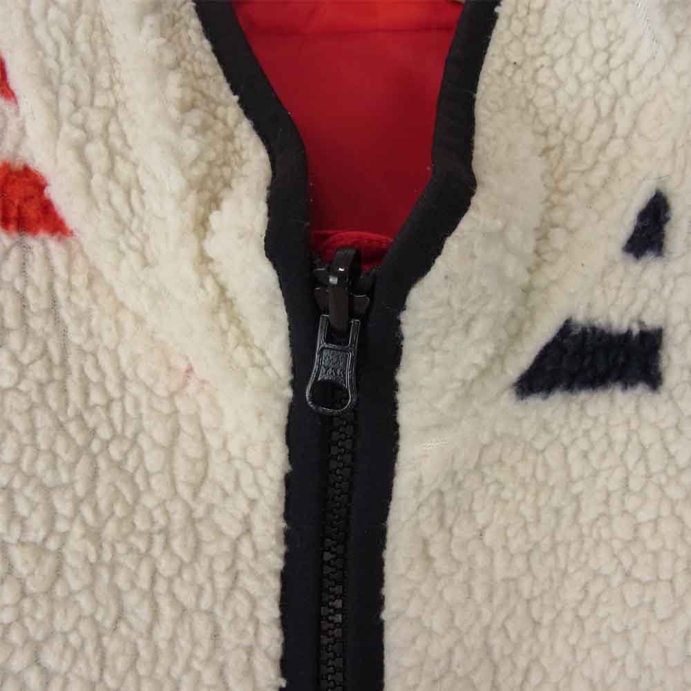 Supreme シュプリーム 18AW Reversible Logo Fleece Jacket リバーシブル ロゴ フリース レッド系 オフホワイト系 M【中古】