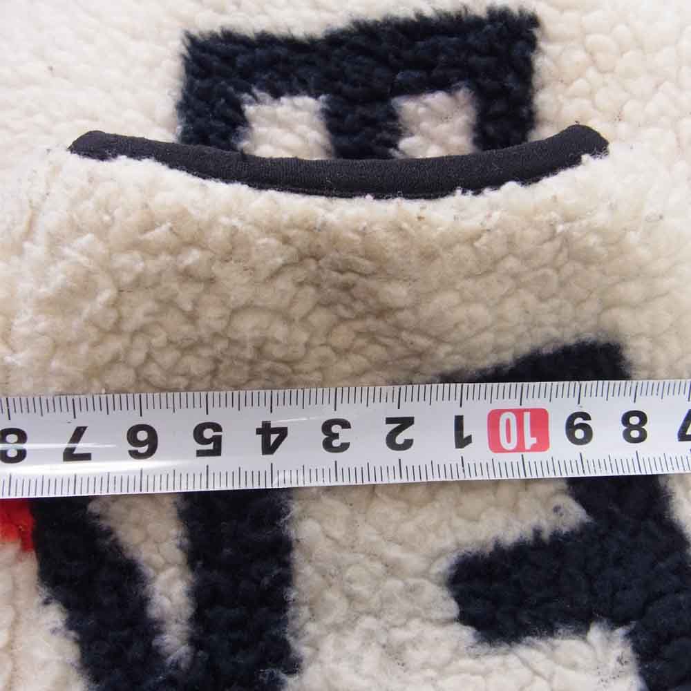Supreme シュプリーム 18AW Reversible Logo Fleece Jacket リバーシブル ロゴ フリース レッド系 オフホワイト系 M【中古】