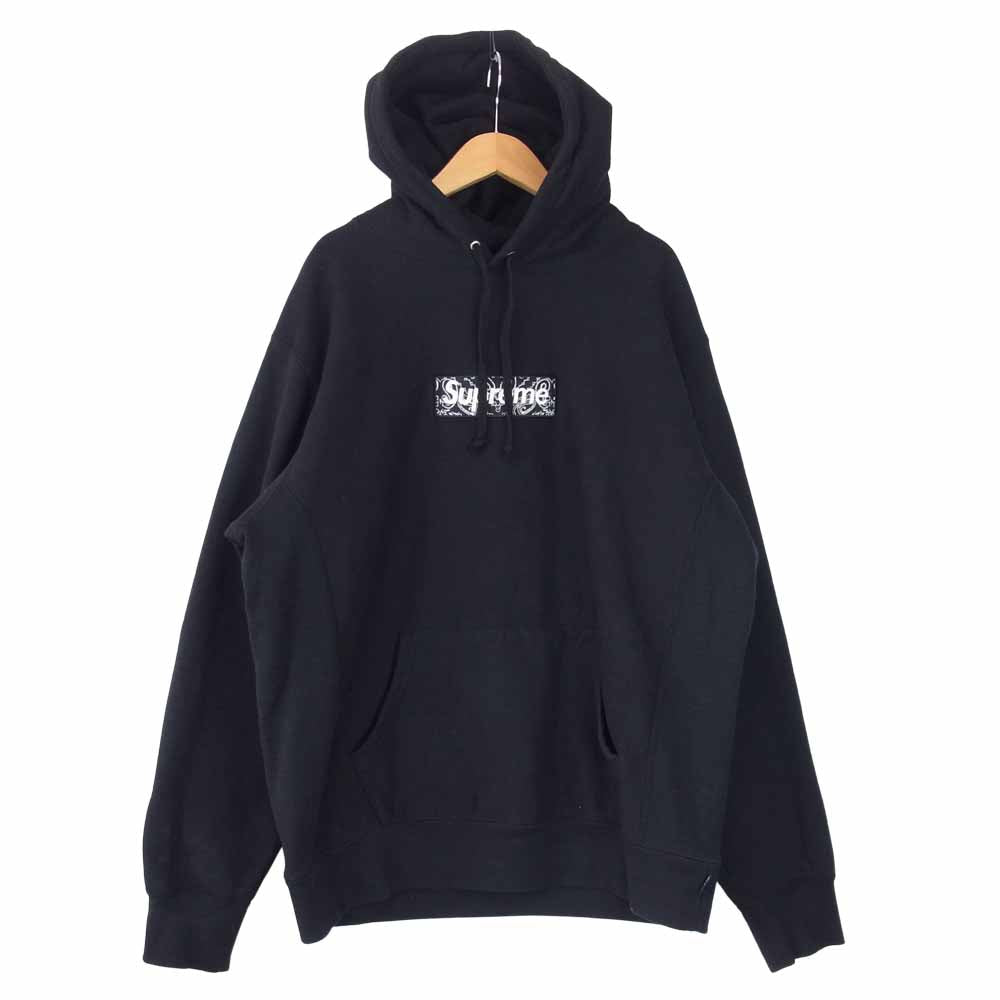 Supreme シュプリーム 19AW Bandana Box Logo Hooded Sweatshirt バンダナ ボックス ロゴ スウェット BLACK ブラック系 L【中古】