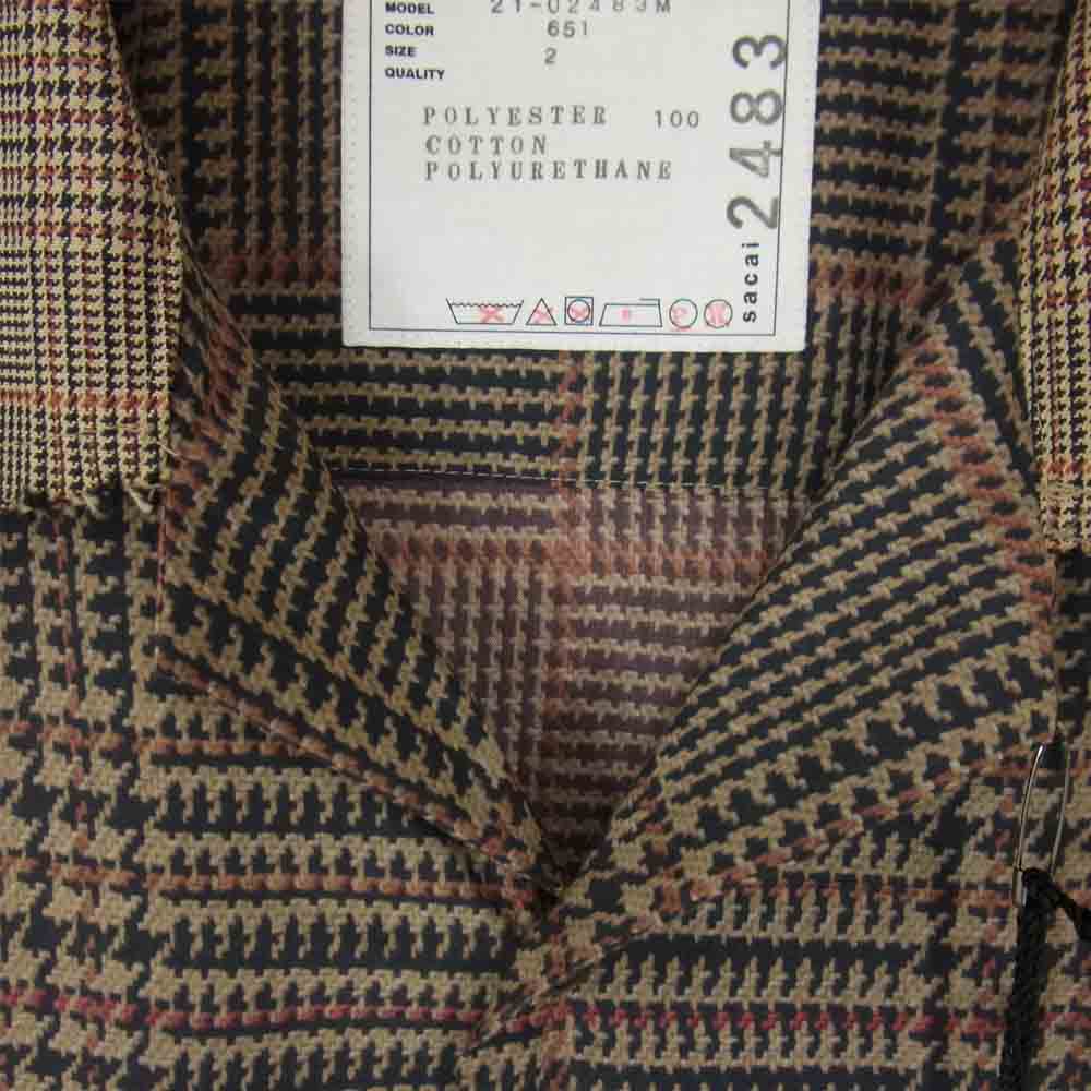 Sacai サカイ 21SS 21-02483M ハウンドトゥース カットオフ オープン