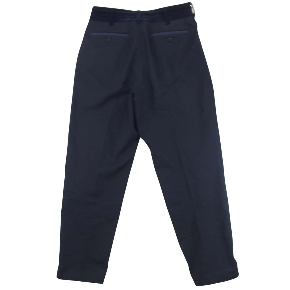 Sacai サカイ 21SS 21-02460M Suiting Pants ウエストゴム ベロア切替 スラックス パンツ ネイビー系 1【中古】