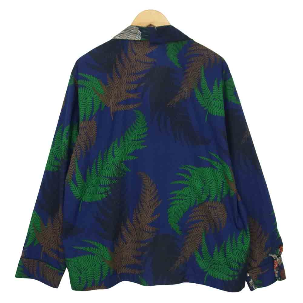 Sacai サカイ 21SS 21-02470M Archive Print Mix Shirt アーカイブ プリント ミックス オープンカラー シャツ 青系 ブルー系 2【美品】【中古】