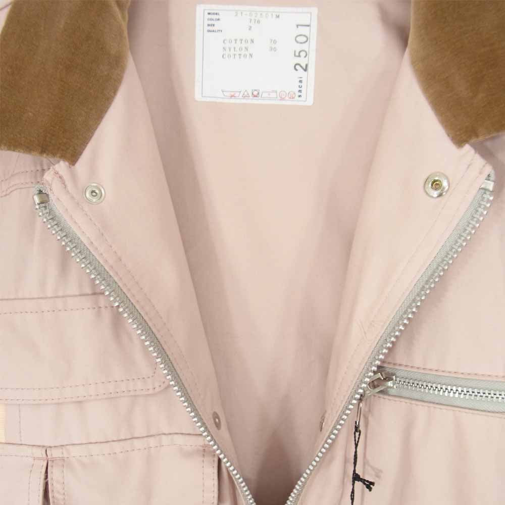 Sacai サカイ 21SS 21-02501M Cotton Nylon Oxford Blouson コットン ナイロン オックスフォード ブルゾン ピンク系 2【中古】